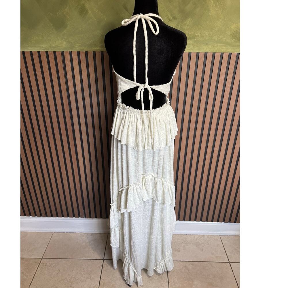 Free People Beach Santa Luz Ruffle Tiered Maxi Dress Snowing Size XL - Picture 6 of 11